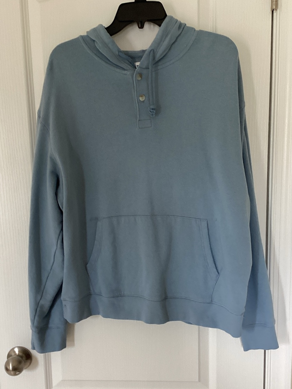 Old Navy Men's Sky Blue Hooded Pullover Sweatshirt